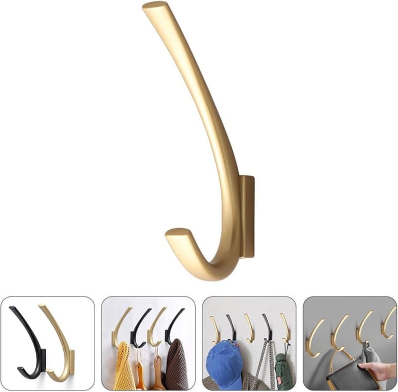 Metal Wall Mounted Coat Towel Hook Heavy Duty Sand Gold Finish Bathroom Entryway Storage - Image 3
